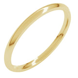 10K Yellow Gold 1.5 mm Lightweight Comfort-Fit Half Round Band Size 7