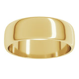 10K Yellow Gold 6 mm Lightweight Half Round Band Size 8.5