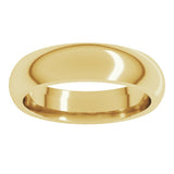 14K Yellow Gold 5 mm Comfort-Fit Half Round Band Size 6.5
