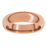 14K Rose Gold 5 mm Comfort-Fit Half Round Band Size 9