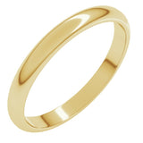 14K Yellow Gold 2.5 mm Half Round Band Size 7.5