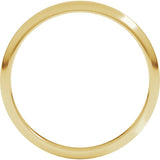 18K Yellow Gold 2 mm Half Round Band Size 4.5
