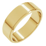 10K Yellow Gold 6 mm Stepped-Edge Flat Band Size 9.5