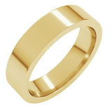 14K Yellow Gold 5 mm Comfort-Fit Flat Band Size 4.5