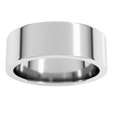 14K White Gold 7 mm Comfort-Fit Flat Band Size 8.5