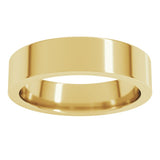 14K Yellow Gold 5 mm Comfort-Fit Flat Band Size 7.5
