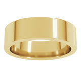 14K Yellow Gold 6 mm Comfort-Fit Flat Band Size 12.5