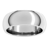 Platinum 7 mm Comfort-Fit Half Round Band Size 10