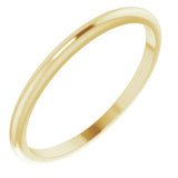 14K Yellow Gold 1.5 mm Half Round Band Size 2