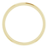 14K Yellow Gold 1.5 mm Half Round Band Size 2