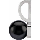 14K White Gold Cultured Black Akoya Pearl Charm/Pendant