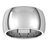 14K White Gold 11 mm Comfort-Fit Half Round Band Size 10.5