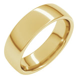 10K Yellow Gold 6 mm Comfort-Fit European-Style Band Size 11