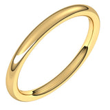 18K Yellow Gold 2 mm Comfort-Fit European-Style Band Size 5