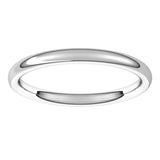 14K White Gold 2 mm Comfort-Fit European-Style Band Size 7