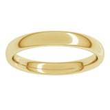 14K Yellow Gold 3 mm Comfort-Fit European-Style Band Size 7