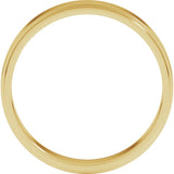14K Yellow Gold 4 mm Stepped-Edge Flat Band Size 11