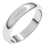 14K White Gold 4 mm Half Round Band Size 5