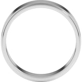 14K White Gold 6 mm Stepped-Edge Flat Band Size 8.5