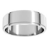 14K White Gold 6 mm Stepped-Edge Flat Band Size 8.5