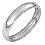 10K White Gold 3.5 mm Half Round Band Size 7.5