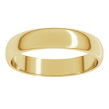 10K Yellow Gold 4 mm Lightweight Half Round Band Size 7.5