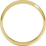 14K Yellow Gold 5 mm Lightweight Half Round Band Size 10