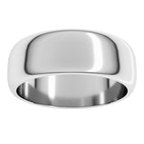 Platinum 7 mm Half Round Band Size 7