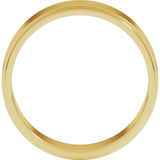 14K Yellow Gold 6 mm Stepped-Edge Flat Band Size 10.5