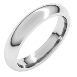 Platinum 4 mm Comfort-Fit Half Round Band Size 10.5