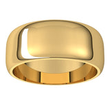 10K Yellow Gold 8 mm Half Round Band Size 7.5