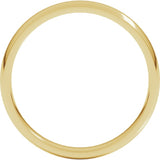 14K Yellow Gold 3 mm Lightweight Comfort-Fit Half Round Band Size 9.5