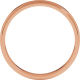 14K Rose Gold 3 mm Stepped-Edge Flat Band Size 4