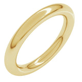 10K Yellow Gold 3 mm Comfort-Fit Full Round Band Size 10.5