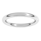 14K White Gold 2.5 mm Comfort-Fit Full Round Band Size 10
