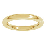14K Yellow Gold 3 mm Comfort-Fit Full Round Band Size 3