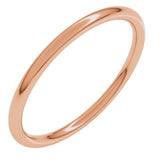 14K Rose Gold 1.5 mm Comfort-Fit Full Round Band Size 4.5