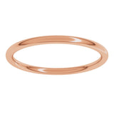 14K Rose Gold 1.5 mm Comfort-Fit Full Round Band Size 4.5