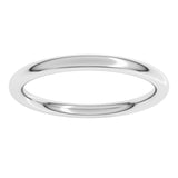 14K White Gold 2 mm Comfort-Fit Full Round Band Size 4.5