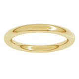 14K Yellow Gold 2.5 mm Comfort-Fit Full Round Band Size 4.5