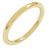 14K Yellow Gold 2 mm Comfort-Fit Full Round Band Size 4
