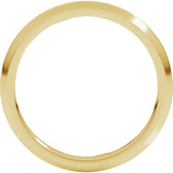 18K Yellow Gold 2 mm Comfort-Fit Half Round Band Size 7.5