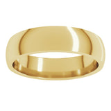 14K Yellow Gold 5 mm Lightweight Comfort-Fit Half Round Band Size 14