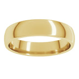 14K Yellow Gold 4.5 mm Lightweight Comfort-Fit Half Round Band Size 10.5