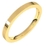 14K Yellow Gold 2 mm Comfort-Fit Flat Band Size 8
