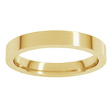 14K Yellow Gold 3 mm Comfort-Fit Flat Band Size 4.5