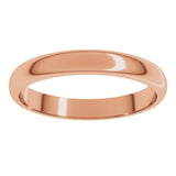 14K Rose Gold 3 mm Half Round Band Size 7