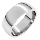 Platinum 7 mm Lightweight Comfort-Fit Half Round Band Size 9.5