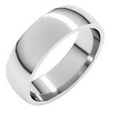 Platinum 6 mm Lightweight Comfort-Fit Half Round Band Size 10.5