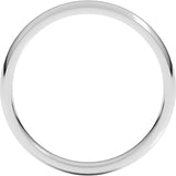 Platinum 3 mm Lightweight Comfort-Fit Half Round Band Size 5